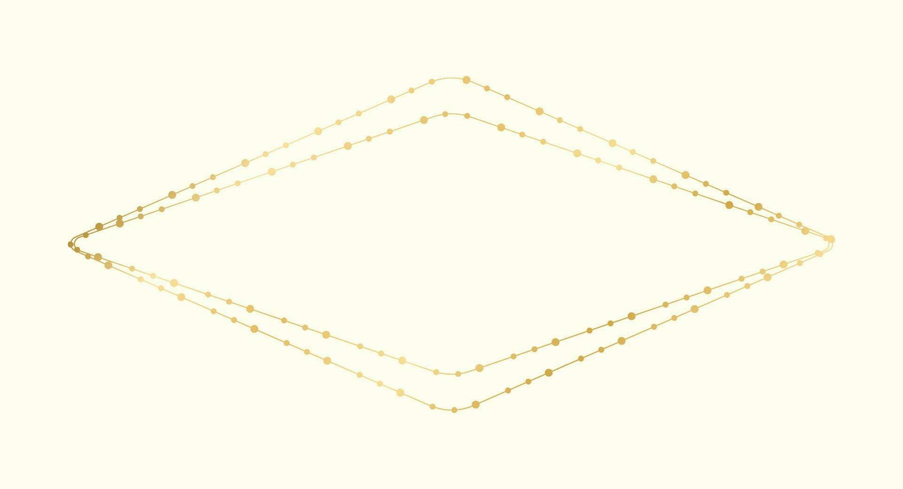 oro diamante Natale Fata luci telaio confine. astratto d'oro puntini cerchio modello telaio. vettore