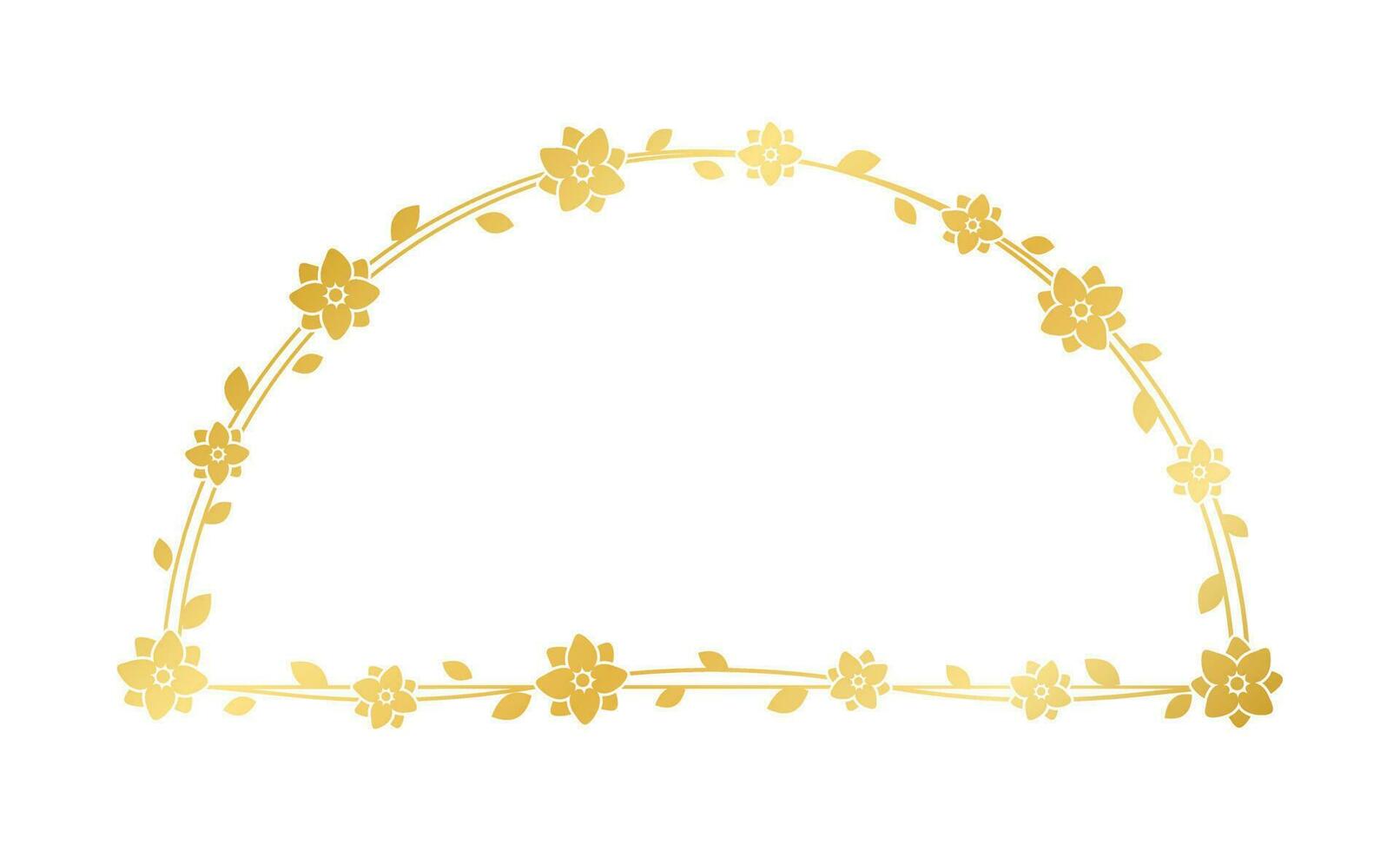 oro geometrico floreale telaio modello. lusso d'oro telaio confine per invitare, nozze, certificato. vettore arte con fiori e le foglie.