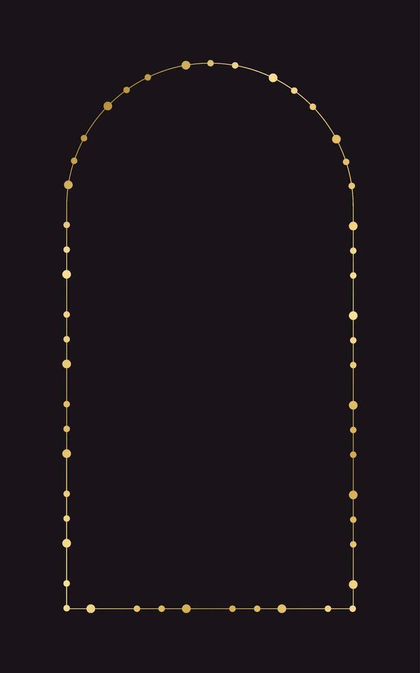 astratto verticale telaio con d'oro puntini modello. oro Natale Fata luci telaio confine. vettore