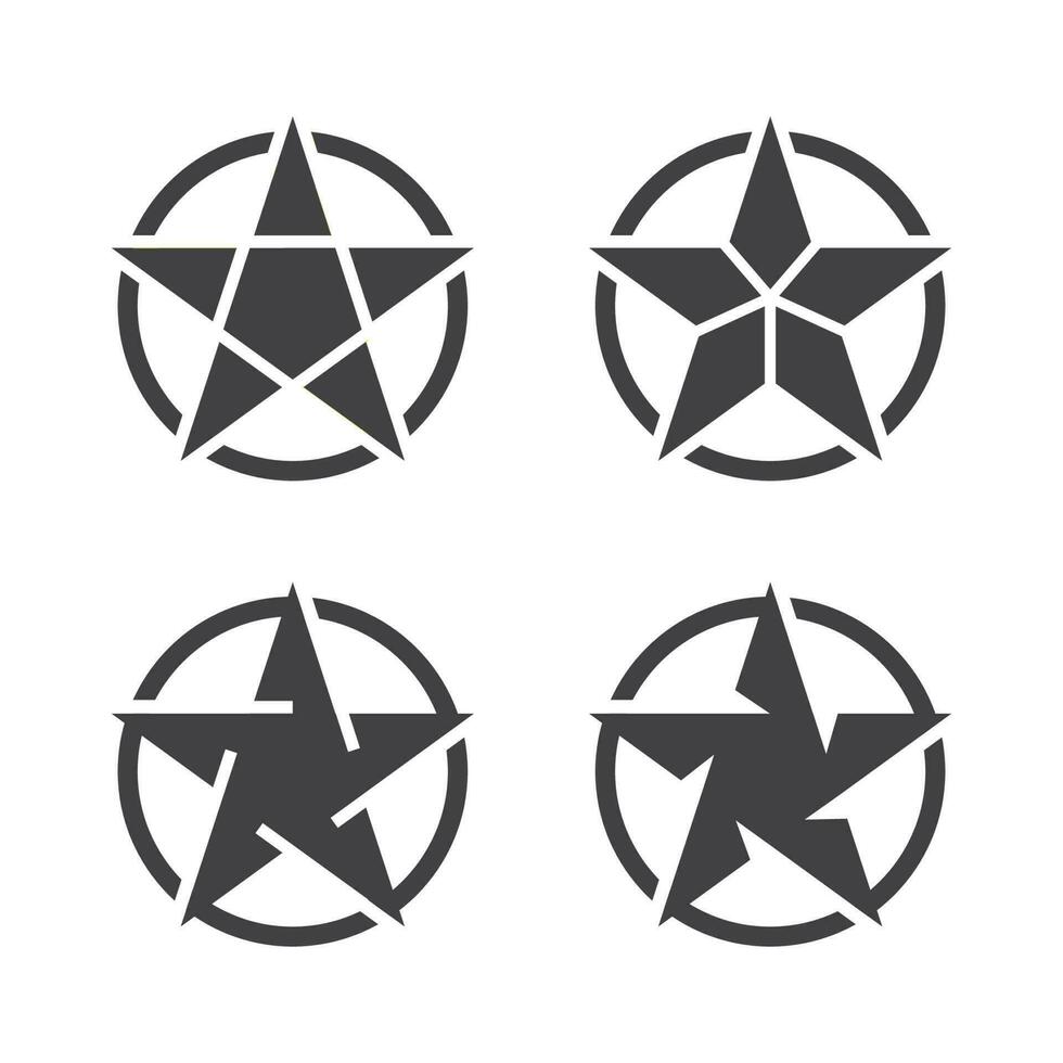 stella forma icona impostato isolato vettore illustrazione.