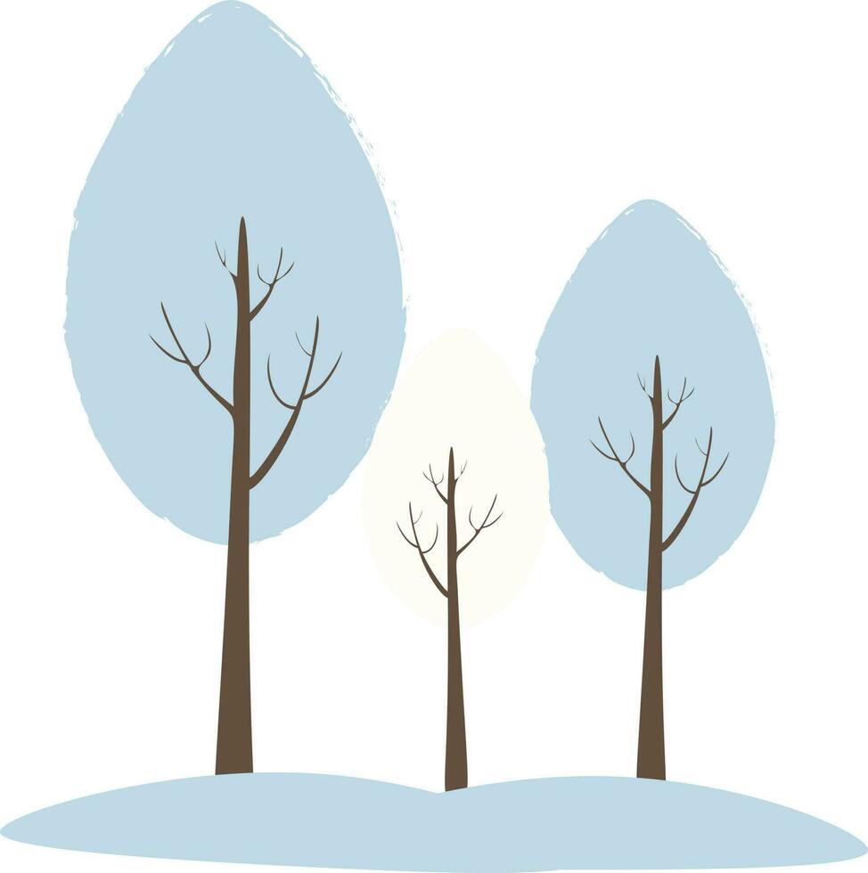 vettore illustrazione con tre alberi con neve nel inverno