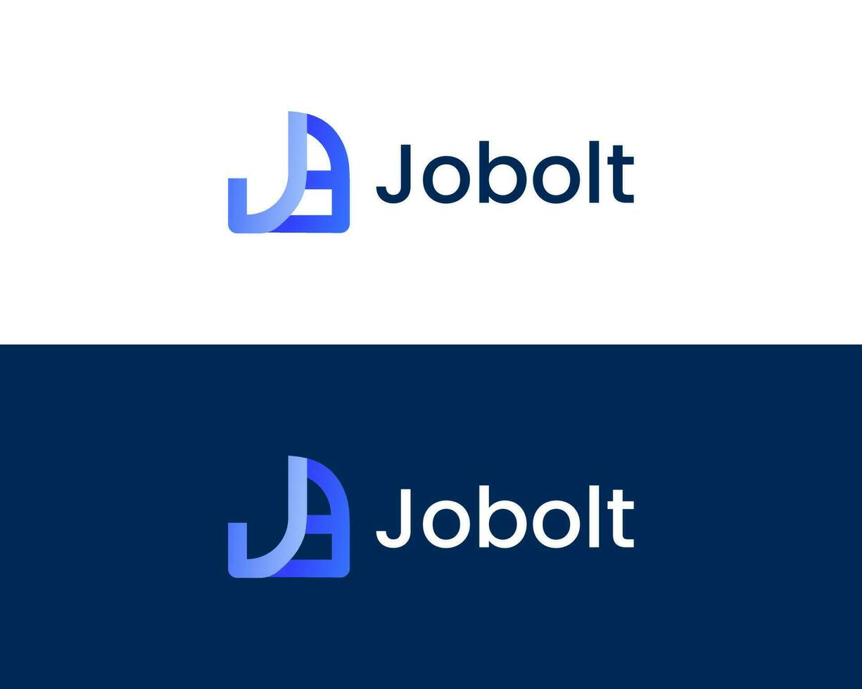 lettera jb moderno attività commerciale logo design modello vettore