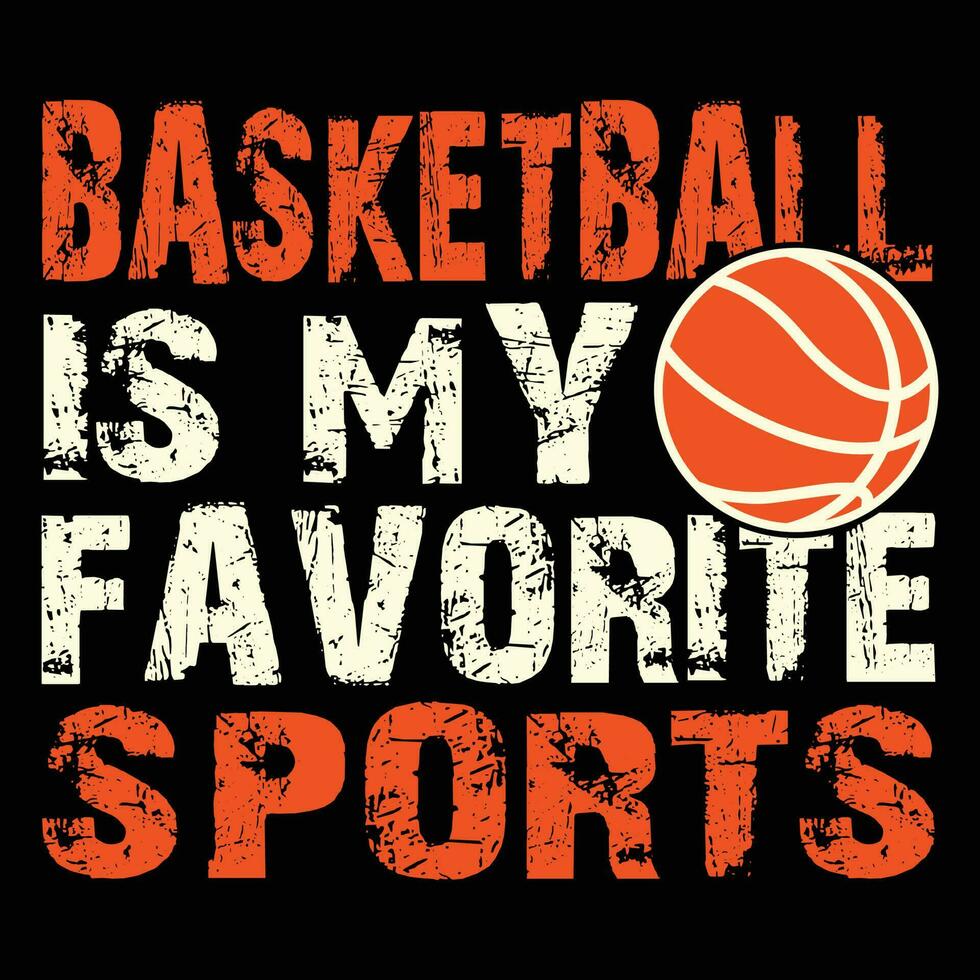 pallacanestro è mio preferito gli sport maglietta design vettore