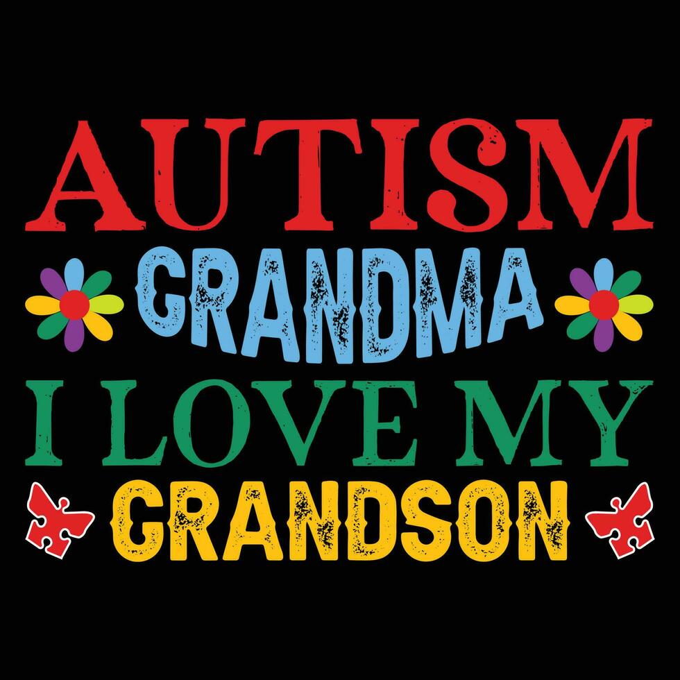 autismo nonna io amore mio nipote maglietta design vettore
