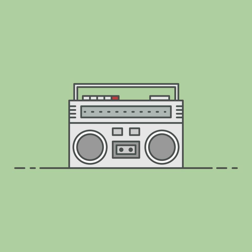 minimalista retrò Boombox icona anni 90 anni 80 retrò Tech Audio cassetta giocatore vettore