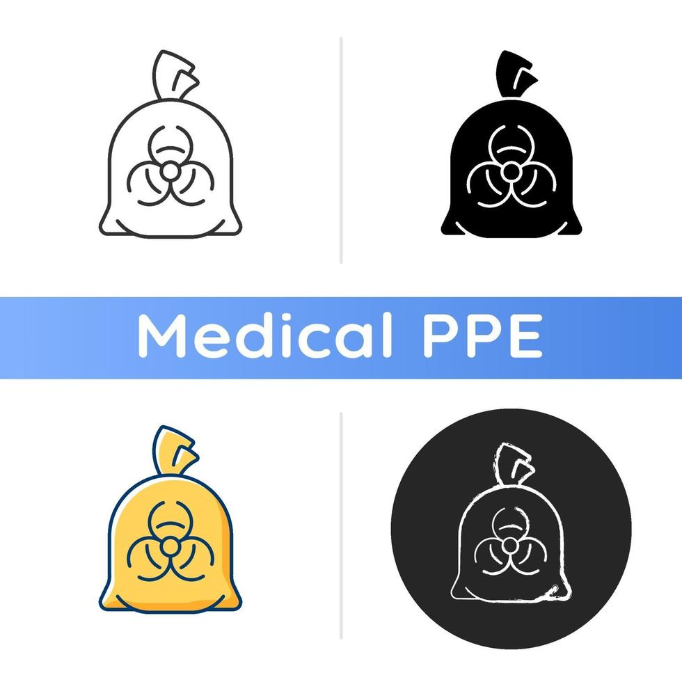 icona del sacchetto dei rifiuti infettivi vettore