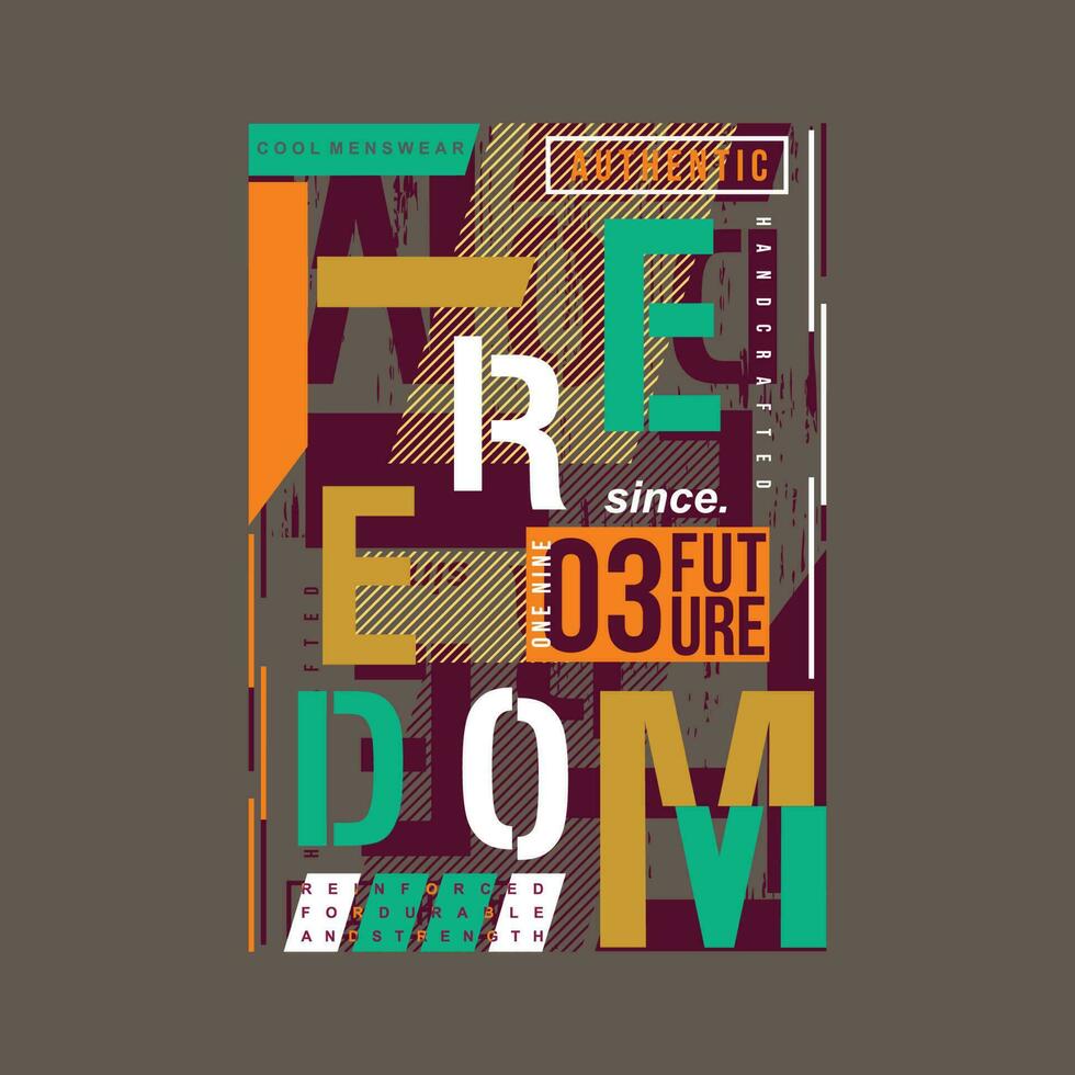 la libertà futuro lettering grafico t camicia slogan astratto tipografia vettore