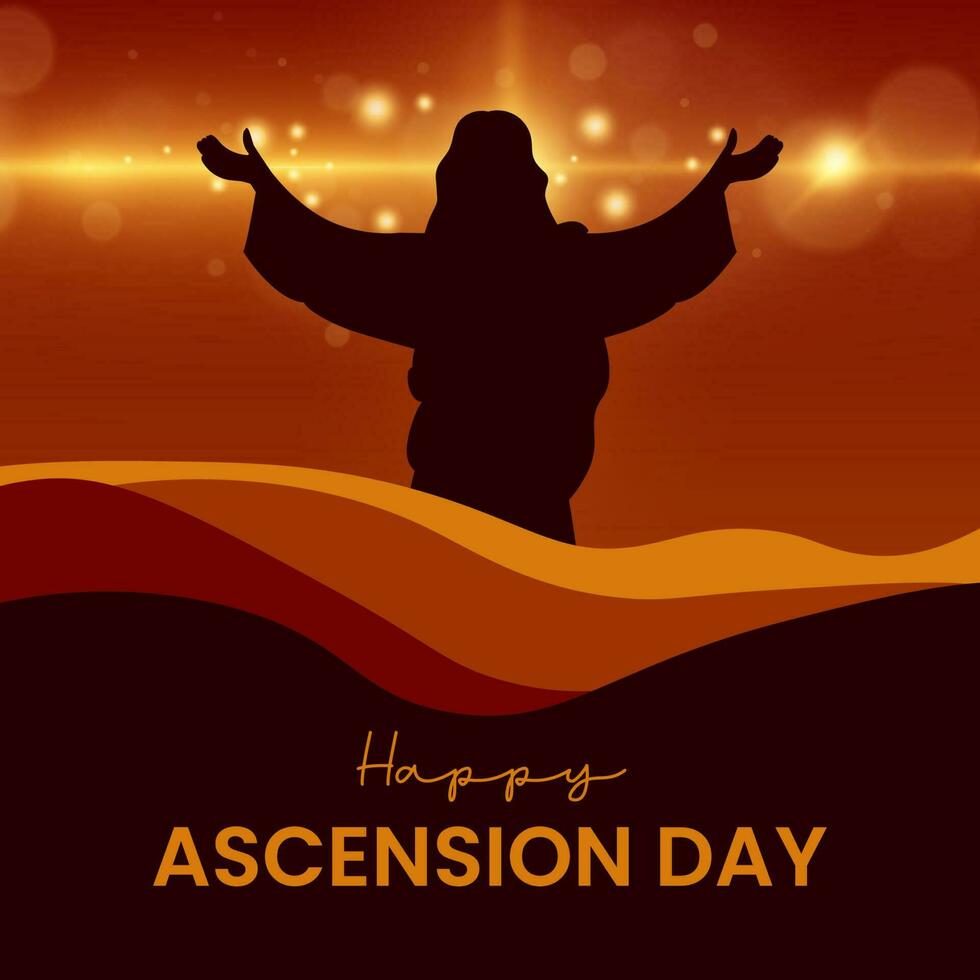 contento ascensione giorno di Gesù Cristo. illustrazione di risurrezione Gesù Cristo. sacrificio di Messia per umanità redenzione. vettore