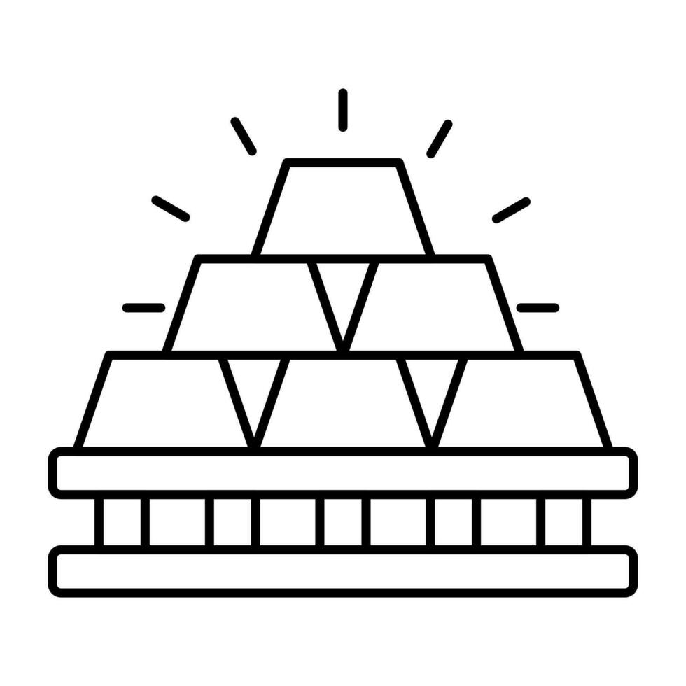 un'icona di design modificabile di lingotti vettore