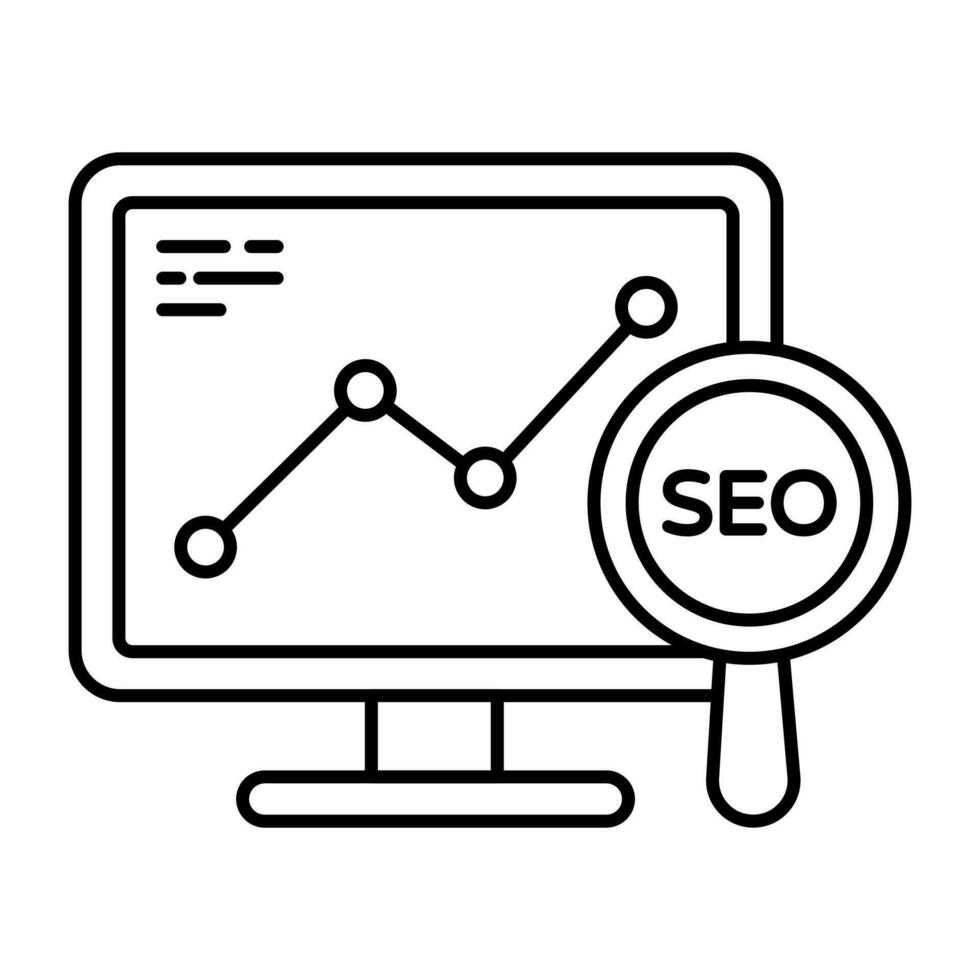 moderno design icona di SEO analitica vettore