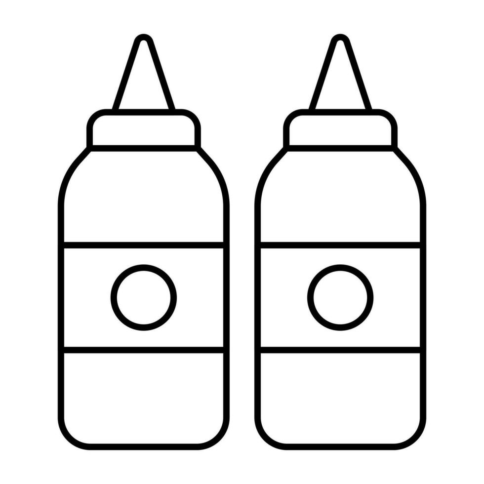 moderno design icona di ketchup bottiglie vettore
