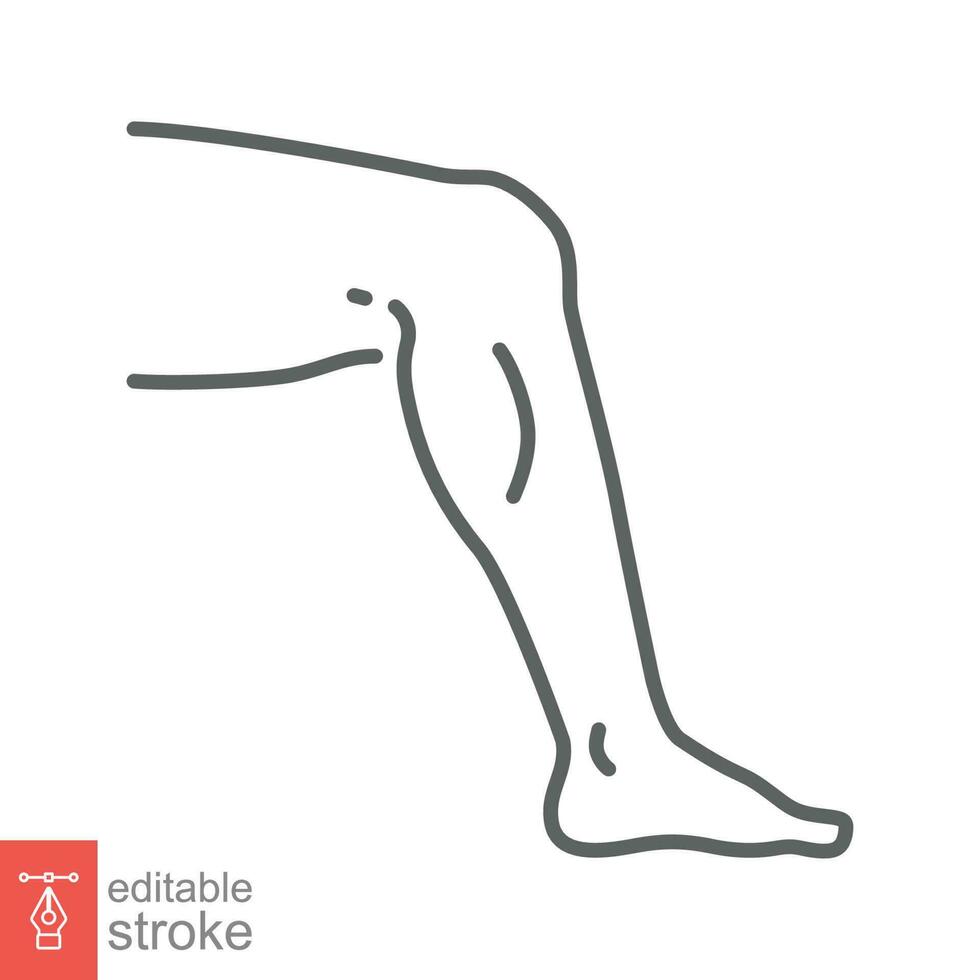 gamba icona. semplice schema stile. umano piede, caviglia, medico, organi concetto. magro linea simbolo. vettore illustrazione isolato su bianca sfondo. modificabile ictus eps 10.