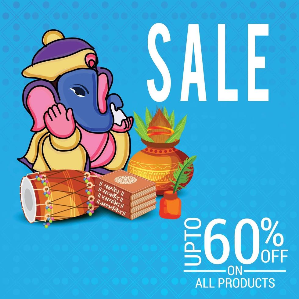 happy ganesh chaturhi con il 60% di sconto vettore