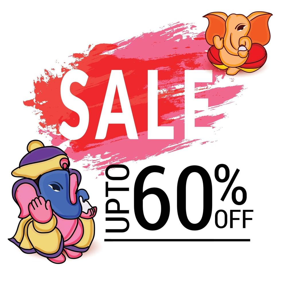 happy ganesh chaturhi con il 60% di sconto vettore