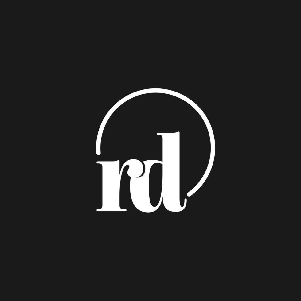 rd logo iniziali monogramma con circolare linee, minimalista e pulito logo disegno, semplice ma di classe stile vettore