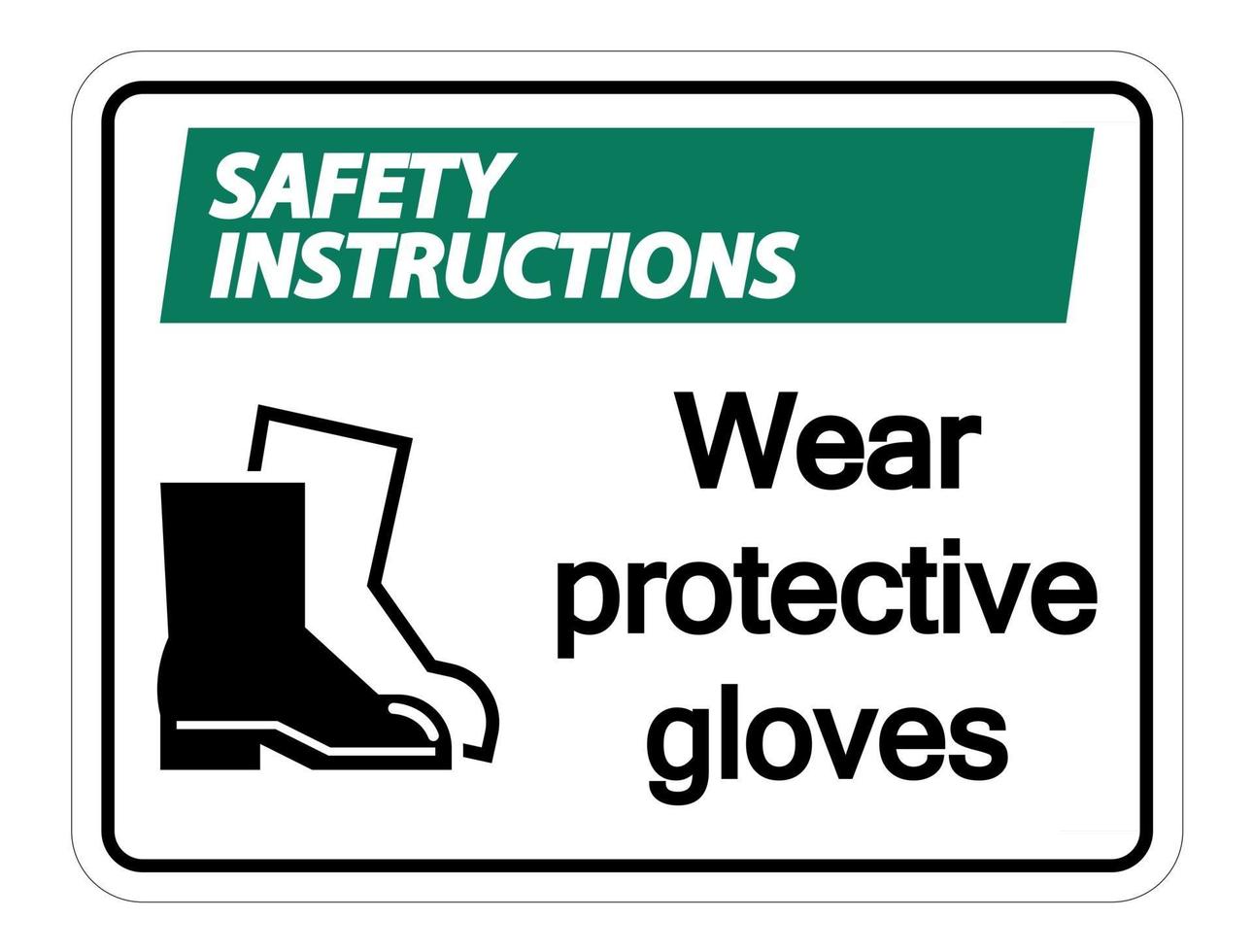 istruzioni di sicurezza indossare segno di calzature protettive su sfondo trasparente vettore