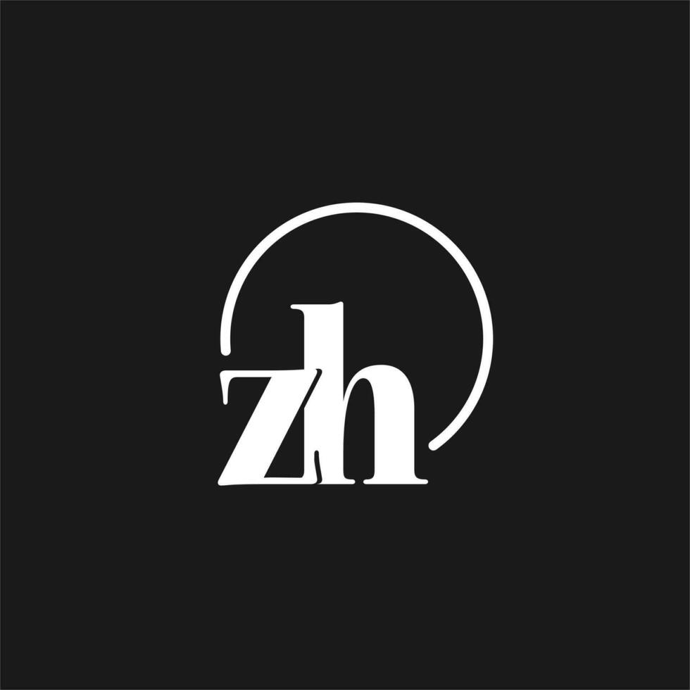 zh logo iniziali monogramma con circolare linee, minimalista e pulito logo disegno, semplice ma di classe stile vettore