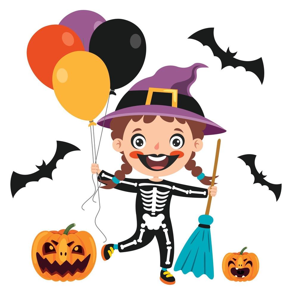 concetto di Halloween con carattere divertente vettore