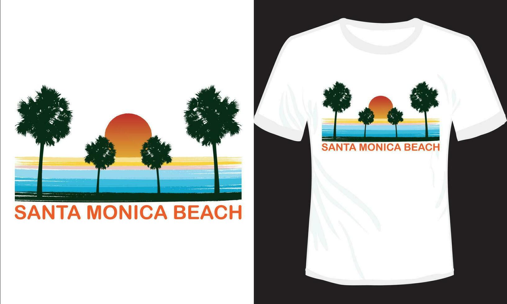 California Santa monica spiaggia vettore illustrazione