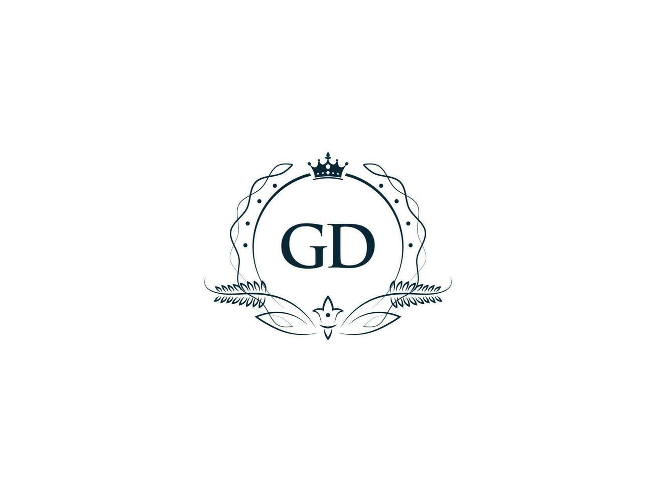 minimo gd logo lettera, premio lusso gd dg femminile lettera logo icona vettore arte