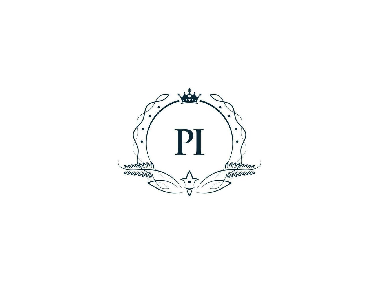 minimalista pi logo icona, creativo pi ip lusso corona lettera logo design vettore