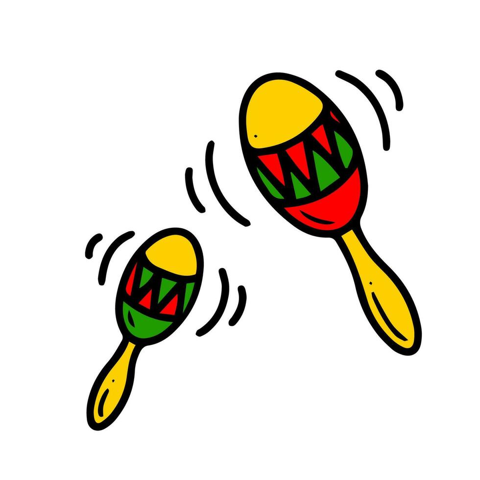 maracas icona. vettore illustrazione di blu e rosso Maraca e strumento cartello.