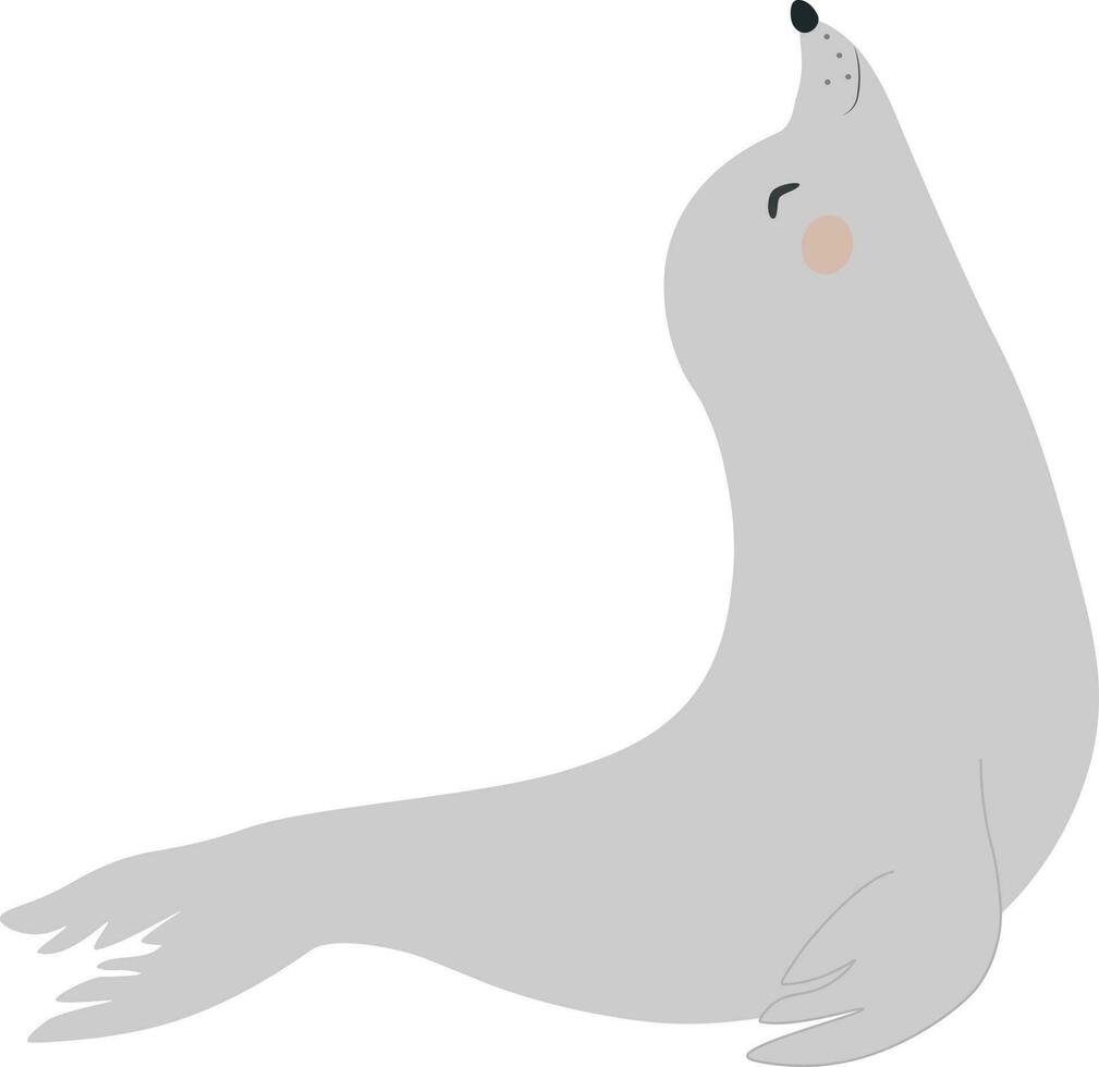vettore illustrazione di grigio pelliccia foca personaggio nel cartone animato stile