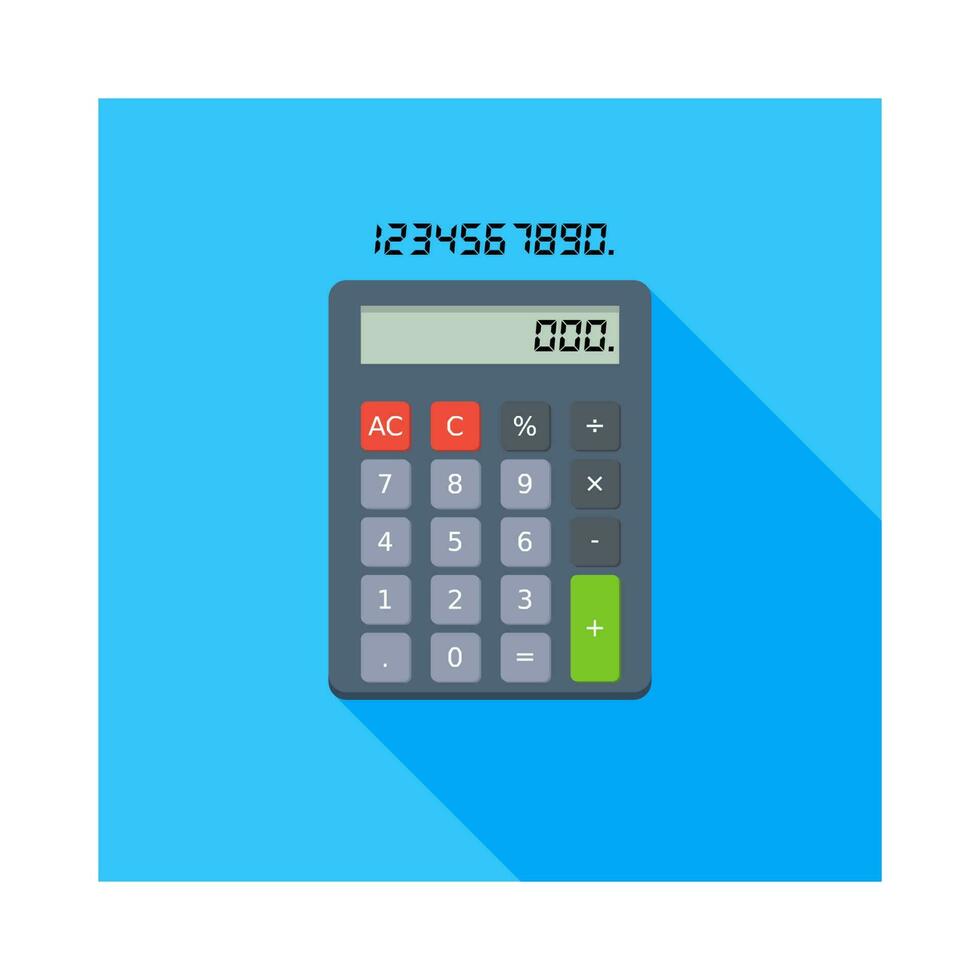 calcolatrice e digitale numero icona vettore isolato. piatto stile vettore illustrazione.