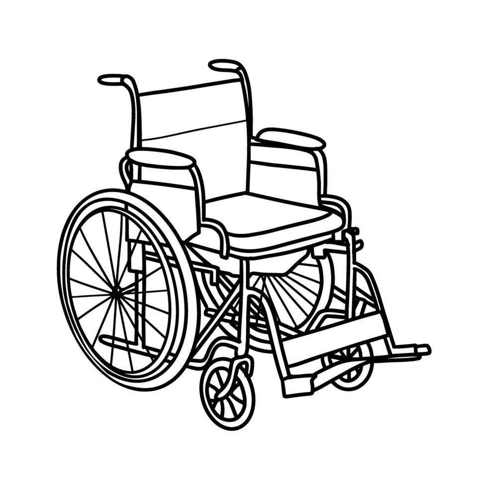 .wheelchair isolato su uno sfondo bianco. per le persone con disabilità. illustrazione vettoriale