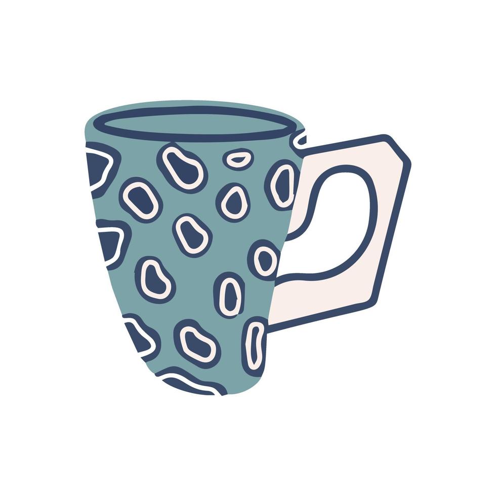 una tazza con un motivo leopardato isolato su uno sfondo bianco. illustrazione di cartone animato piatto. illustrazione vettoriale