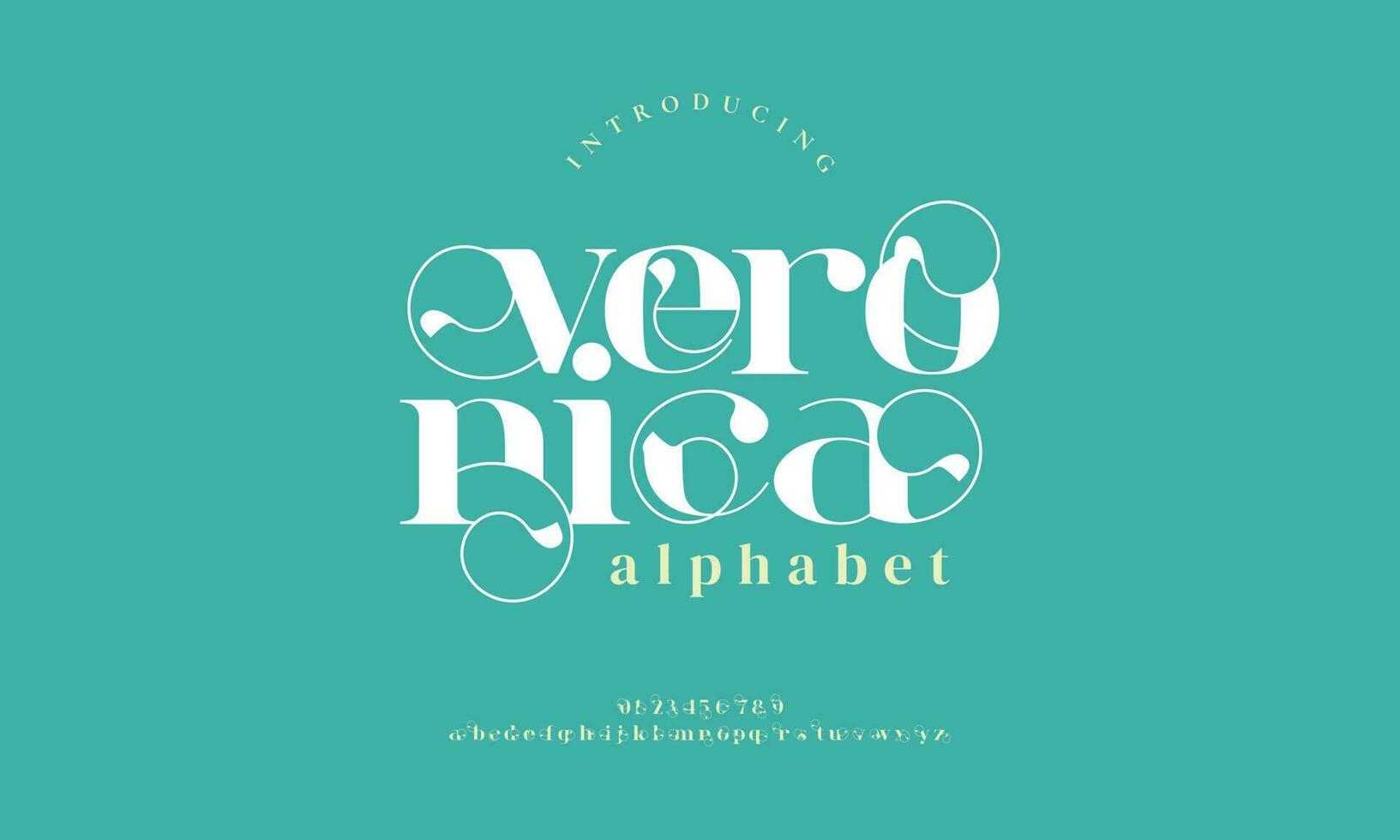 veronica elegante alfabeto lettere font e numero. classico lettering minimo moda disegni. tipografia moderno serif font decorativo Vintage ▾ design concetto. vettore illustrazione