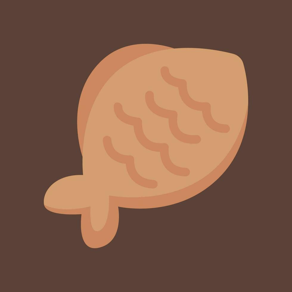 taiyaki merenda icona etichetta illustrazione vettore