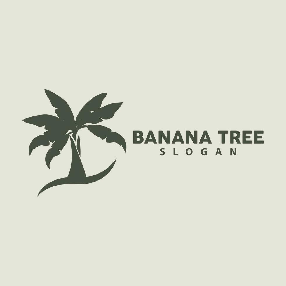 Banana albero logo, Banana albero semplice silhouette disegno, pianta icona simbolo vettore illustrazione