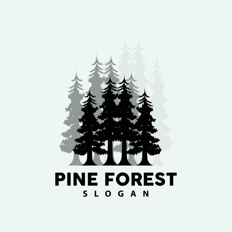 pino albero logo, lussuoso elegante semplice disegno, abete albero vettore astratto, foresta icona illustrazione pino Prodotto marca