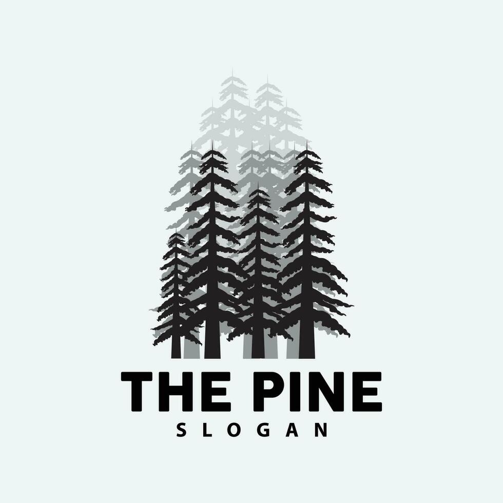 pino albero logo, lussuoso elegante semplice disegno, abete albero vettore astratto, foresta icona illustrazione pino Prodotto marca