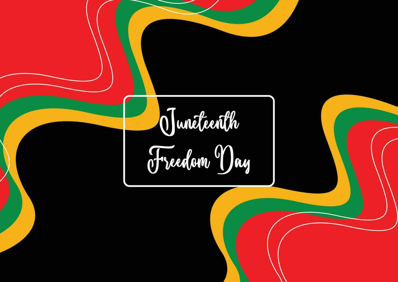 juneteenth tema Nero, rosso, giallo, verde colore sfondo, libertà giorno, annuale vacanza. vettore design per striscione, saluto carta, manifesto, sociale media.