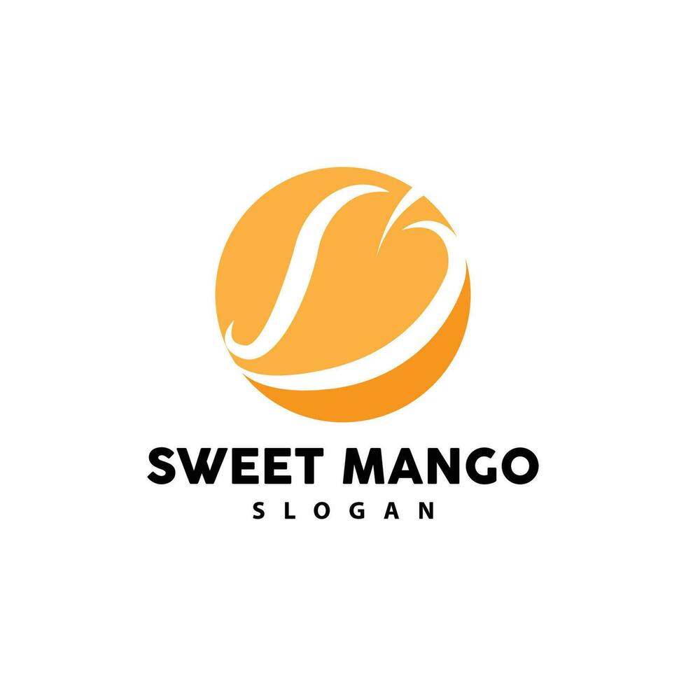 Mango logo, fresco frutta vettore, astratto linea stile disegno, icona modello illustrazione vettore