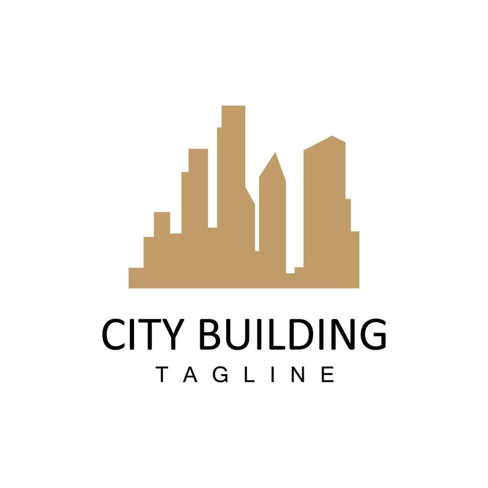 orizzonte logo, semplice moderno design di grattacieli, vettore paesaggio urbano edifici, icona silhouette illustrazione
