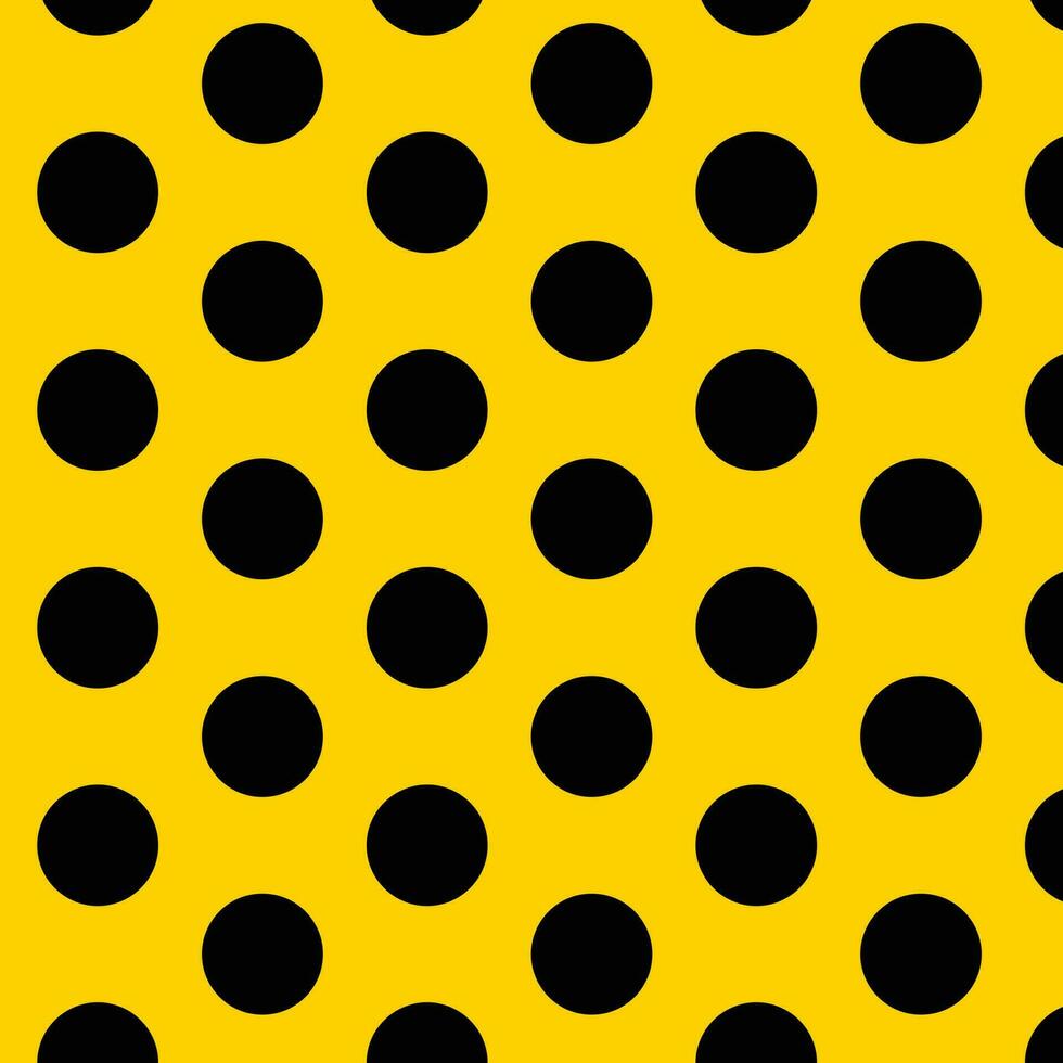 astratto nero polka punto modello con giallo sfondo. vettore