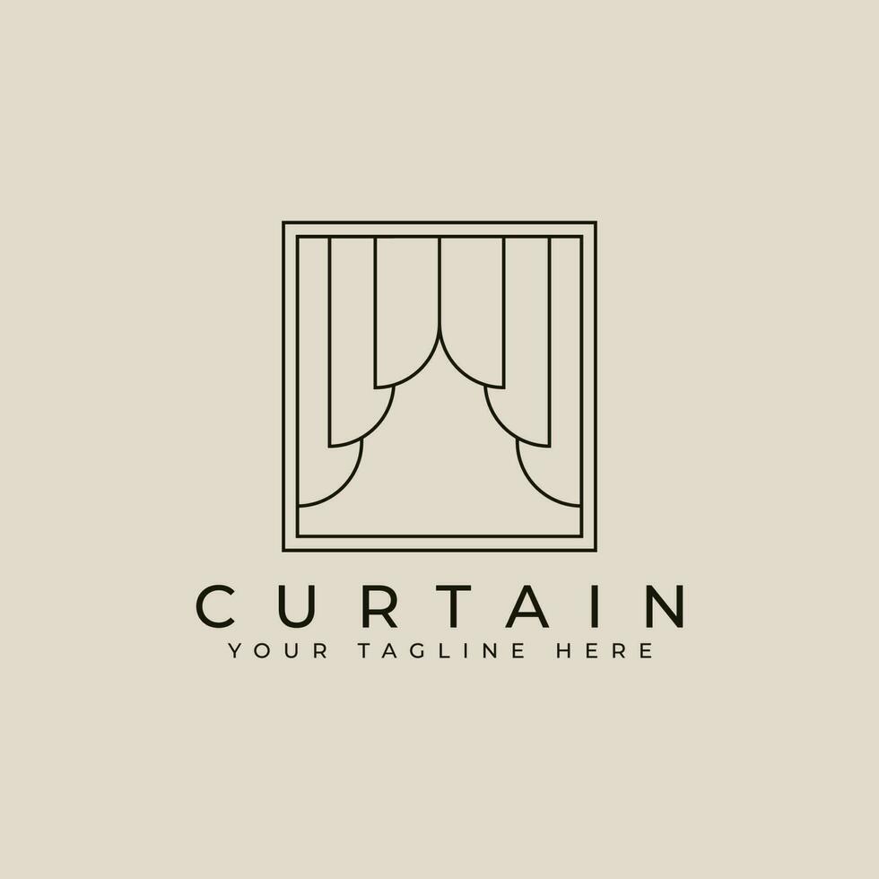 tenda logo linea arte design con minimalista stile logo vettore illustrazione design
