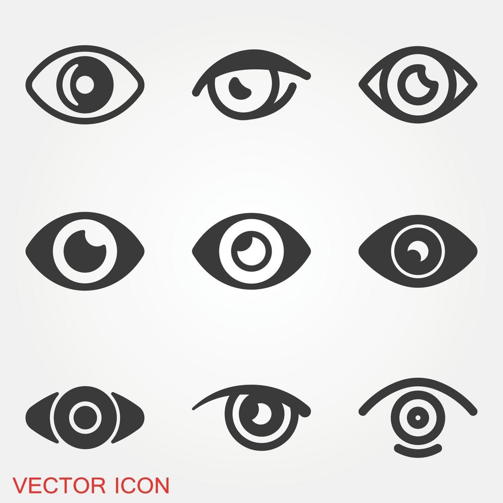 set di icone di occhio vettore