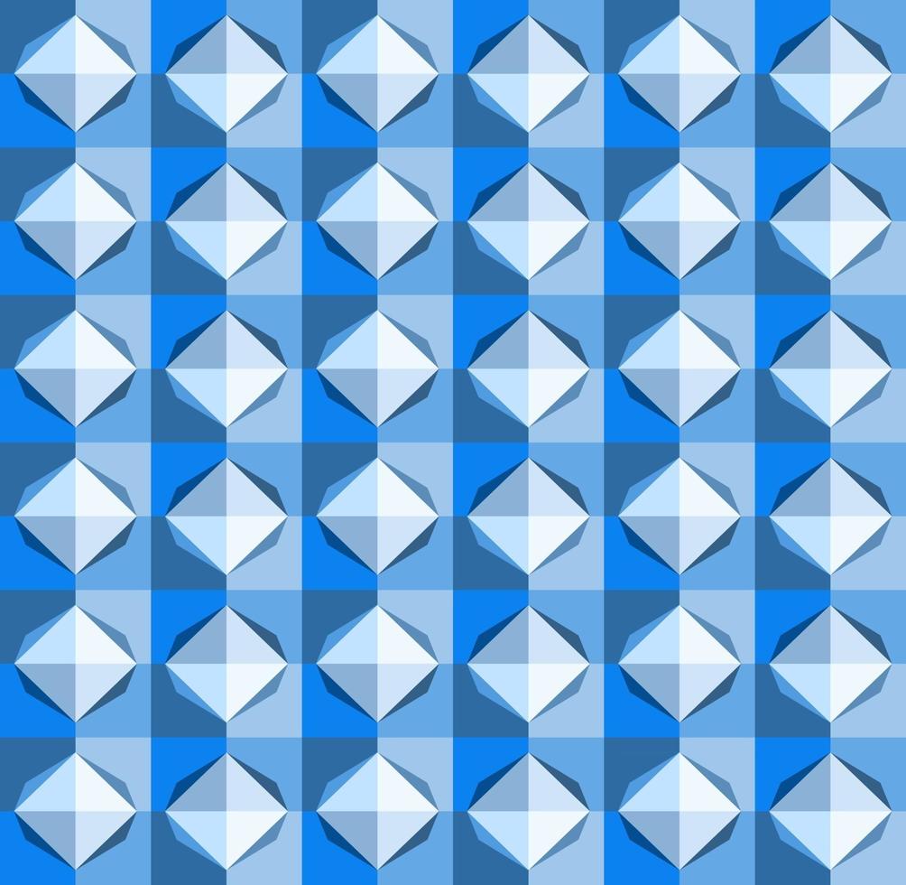 questo è un motivo a scacchi geometrico blu poligonale con un rombo chiaro vettore