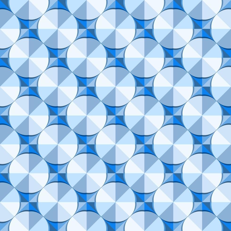 questo è un motivo geometrico blu poligonale con cerchi vettore