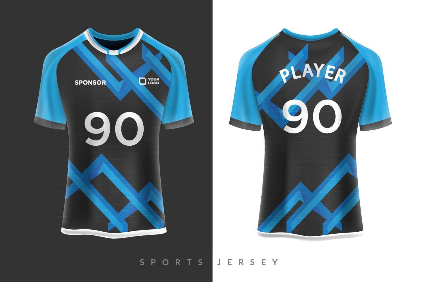 disegno grafico del modello di mockup di sport di maglia da calcio e maglietta per kit da calcio vettore