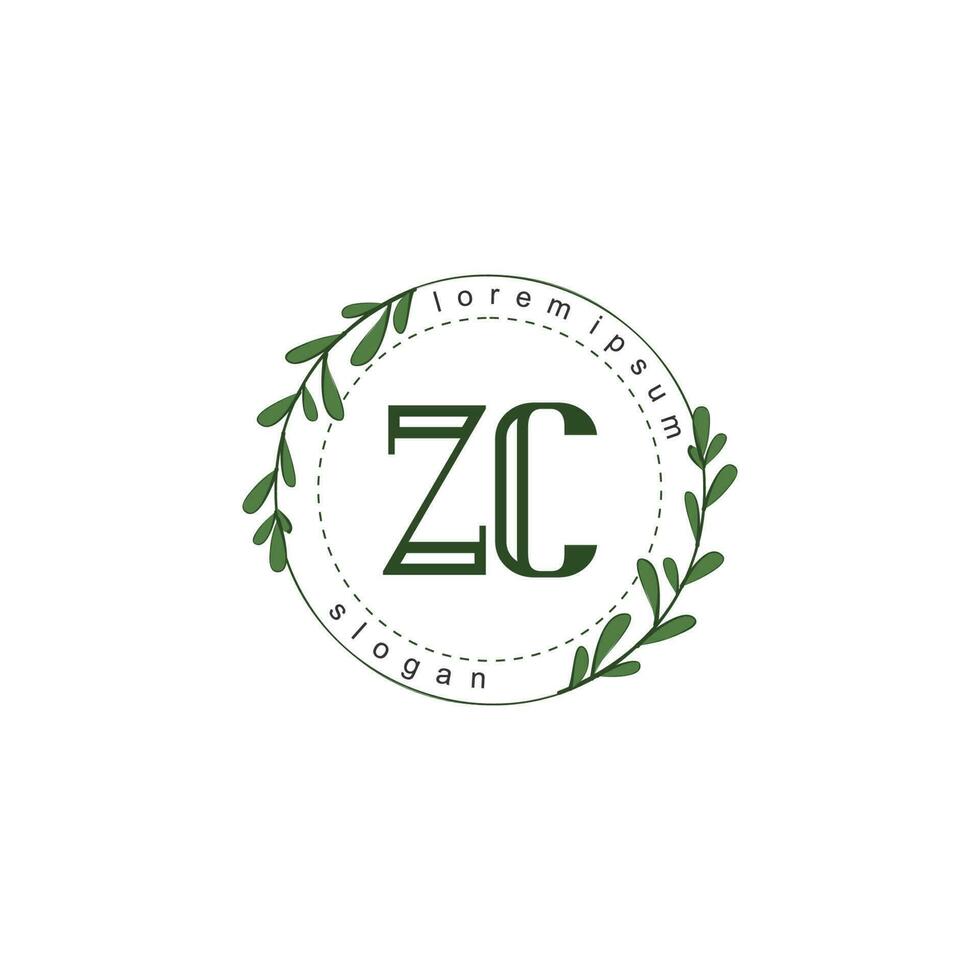 zc iniziale bellezza floreale logo modello vettore