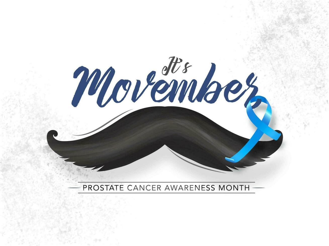 calligrafia di è Movember con baffi e prostata cancro nastro illustrazione su bianca grunge sfondo. può essere Usato come bandiera o manifesto design. vettore