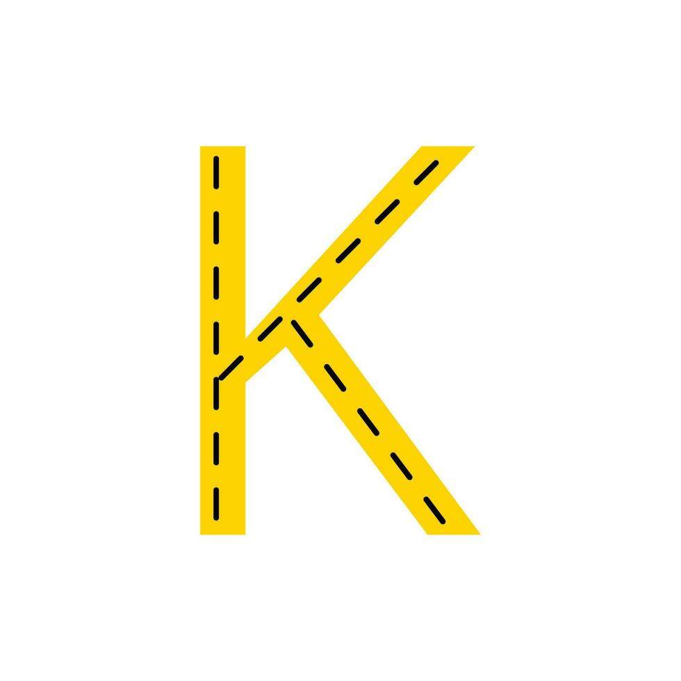 K lettera tracing.english alfabeto tracciato foglio di lavoro vettore
