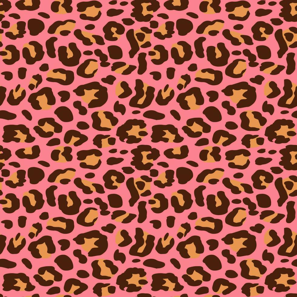 di moda leopardo Stampa vettore senza soluzione di continuità su rosa sfondo. animale modello.