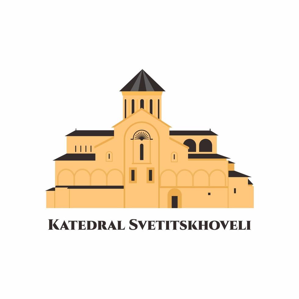 la cattedrale di svetitskhoveli. capolavoro dell'alto e medioevo, svetitskhoveli è riconosciuto dall'unesco come patrimonio dell'umanità. vettore