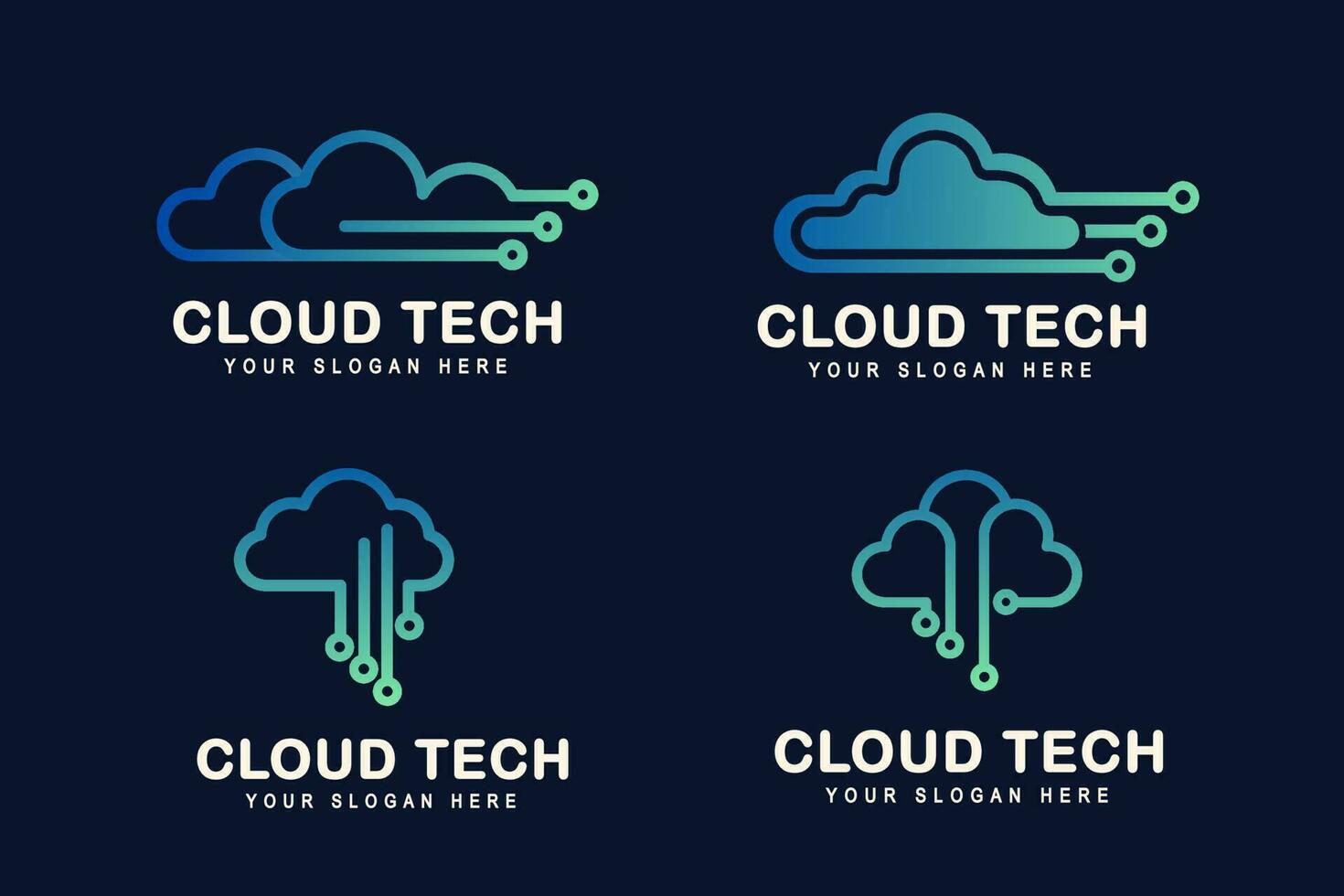 nube tecnologia logo icona modello. nube simbolo con circuito modello. esso e computer, Internet e connettività vettore illustrazione.